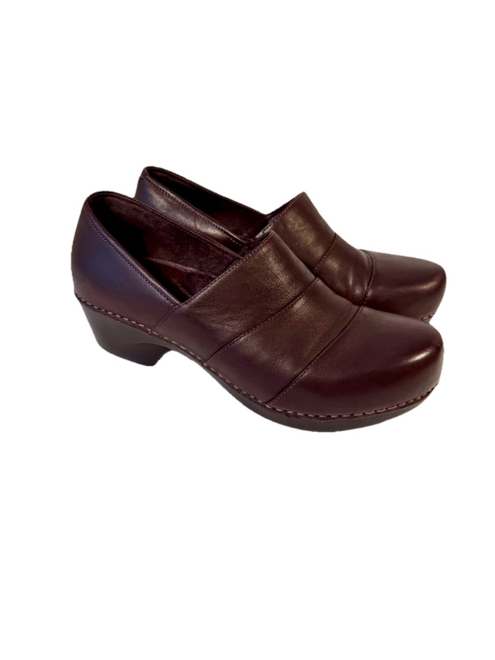 Dansko Tenley brown leather clogs Nurse Chef Comfort Sz 38 7.5-8